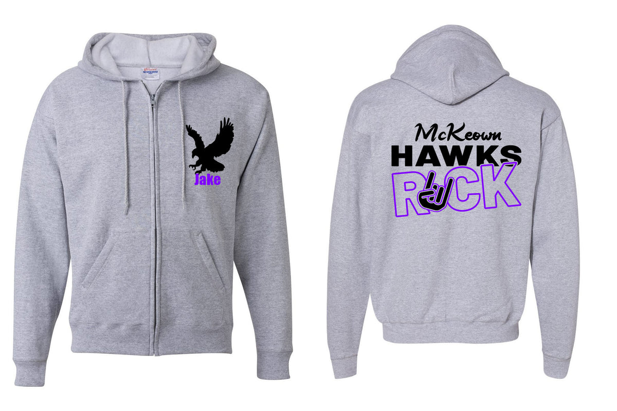 McKeown Hawks Rock Zip up Sweatshirt