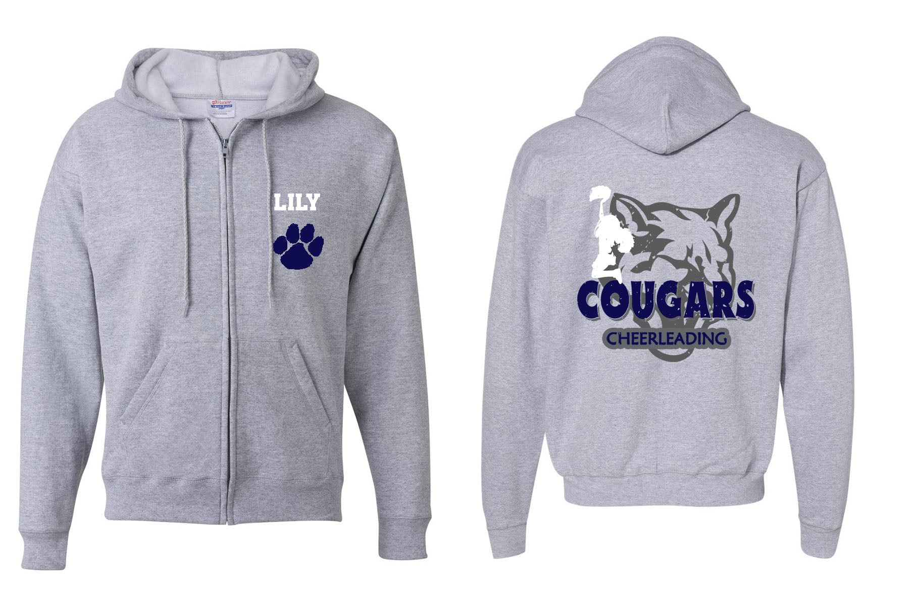 Cougars Cheerleading Zip up Sweatshirt