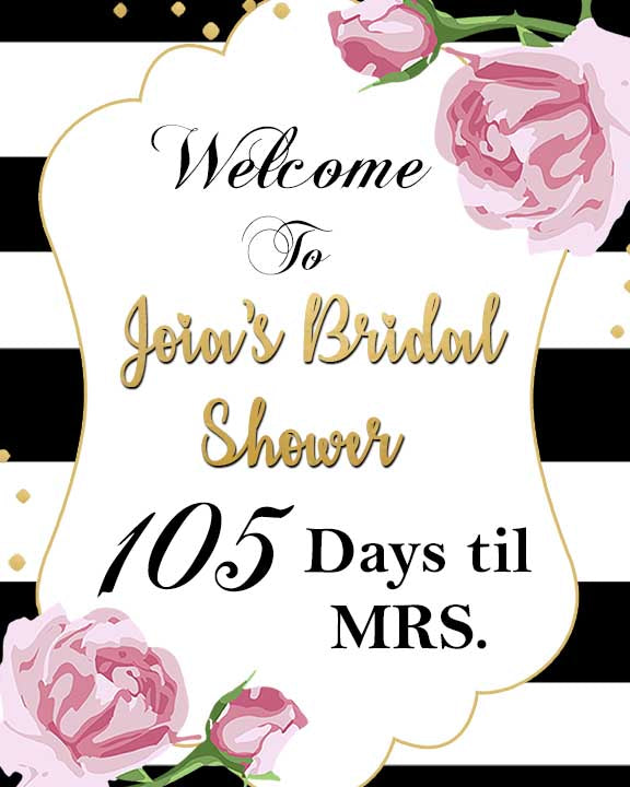 Bridal Shower countdown display sign