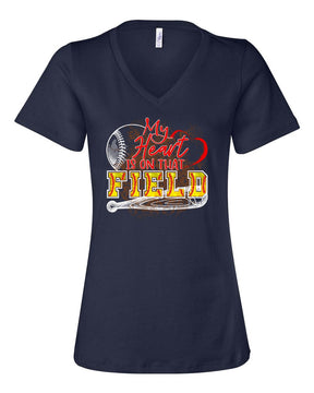 My heart is on that field V-neck T-Shirt