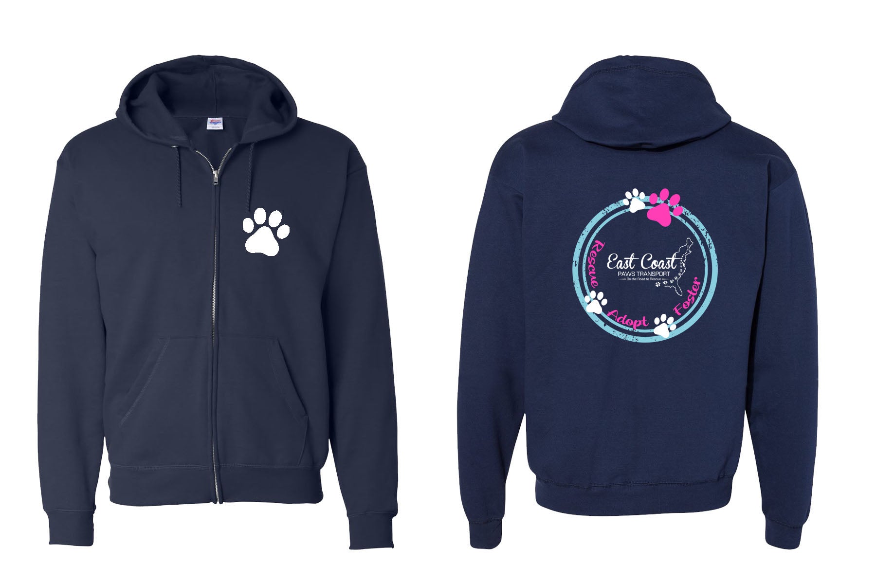 Foster Rescue Adopt Zip up Sweatshirt