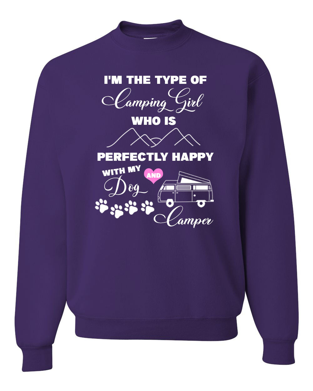 Dogs and camping non hooded sweatshirt