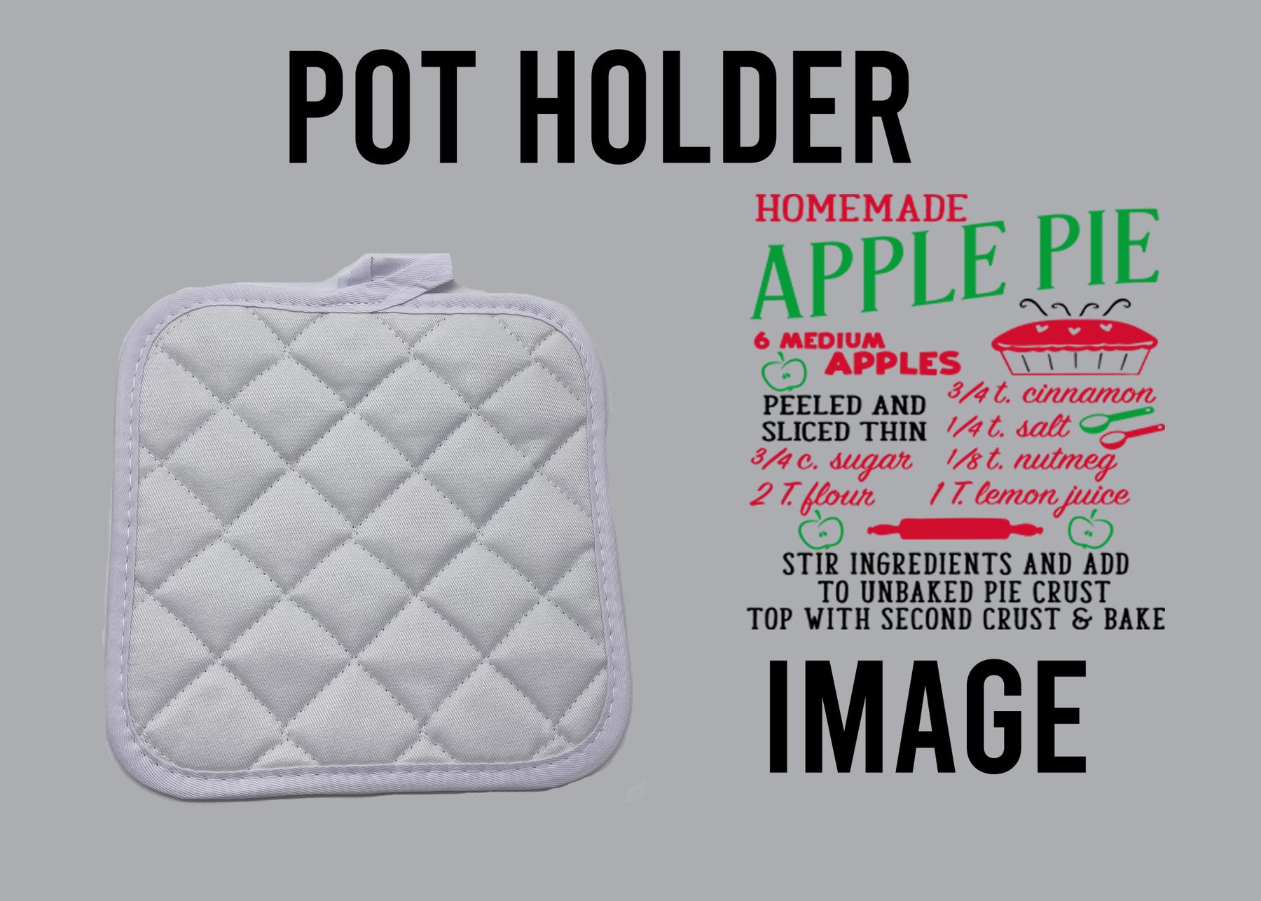 Apple Pie Recipe Pot Holder