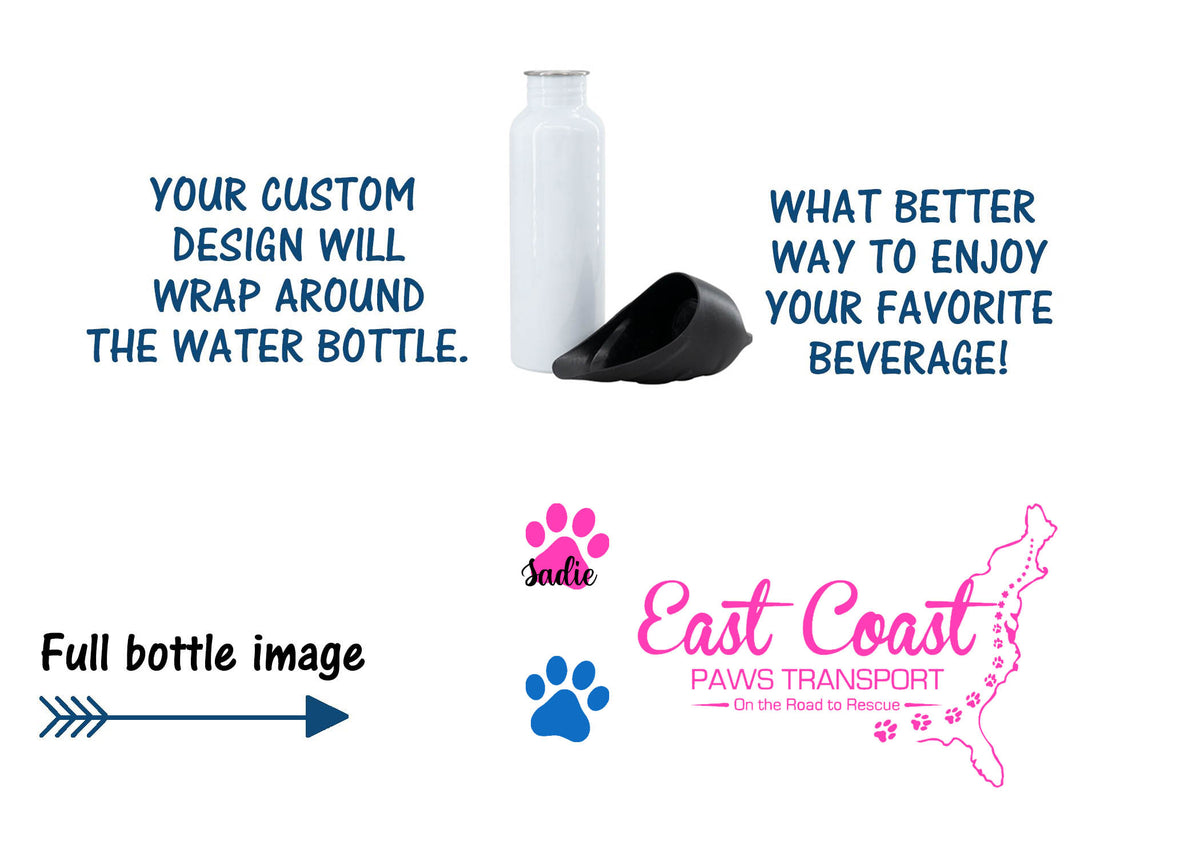 East Coast Transport Personalized DOG Water Bottle