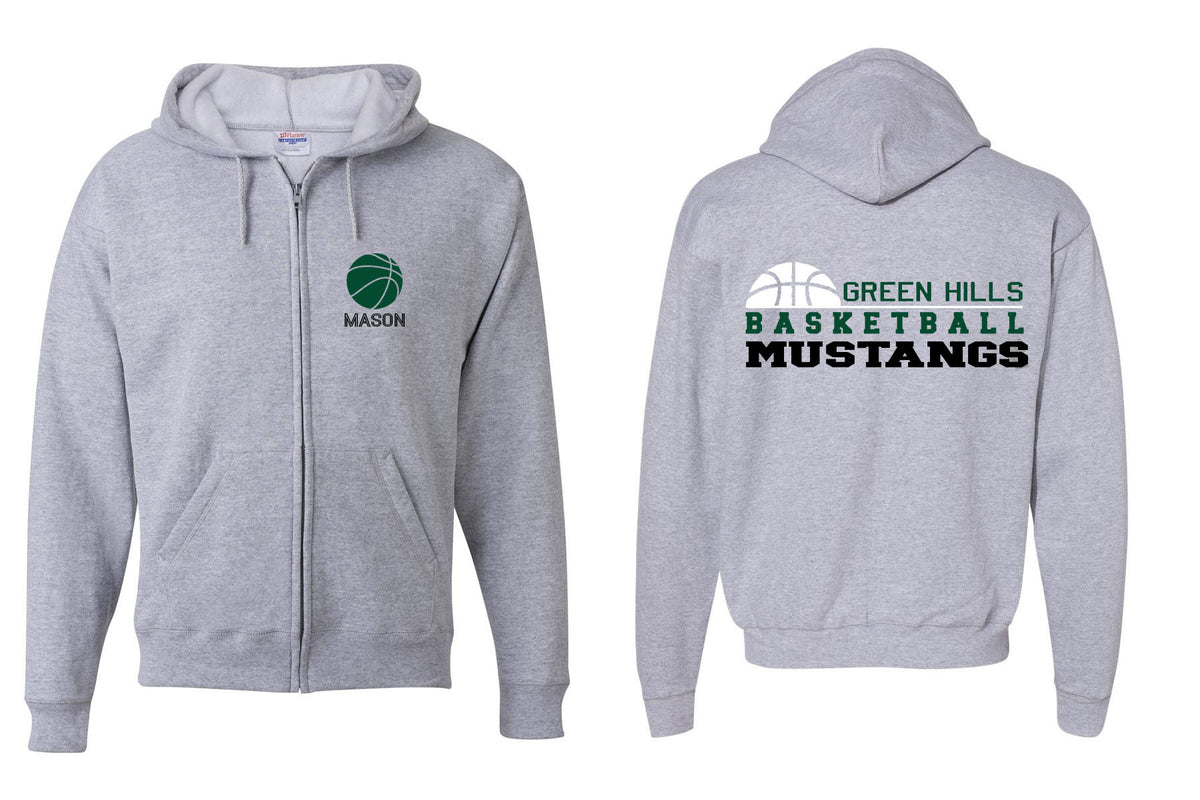 Green Hills Basketball design 3 Zip up Sweatshirt