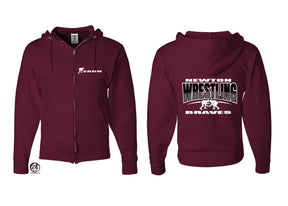 Newton Wrestling design 3 Zip up Sweatshirt