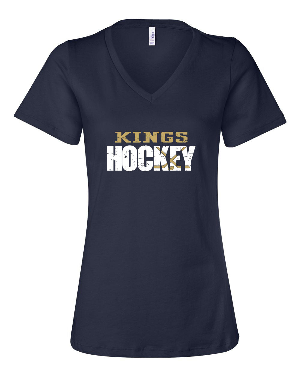 Kings Hockey Distressed V-neck T-Shirt