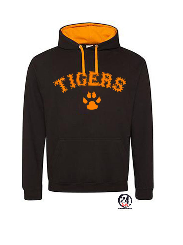 Tigers College style Hooded Sweatshirt Orange Hood