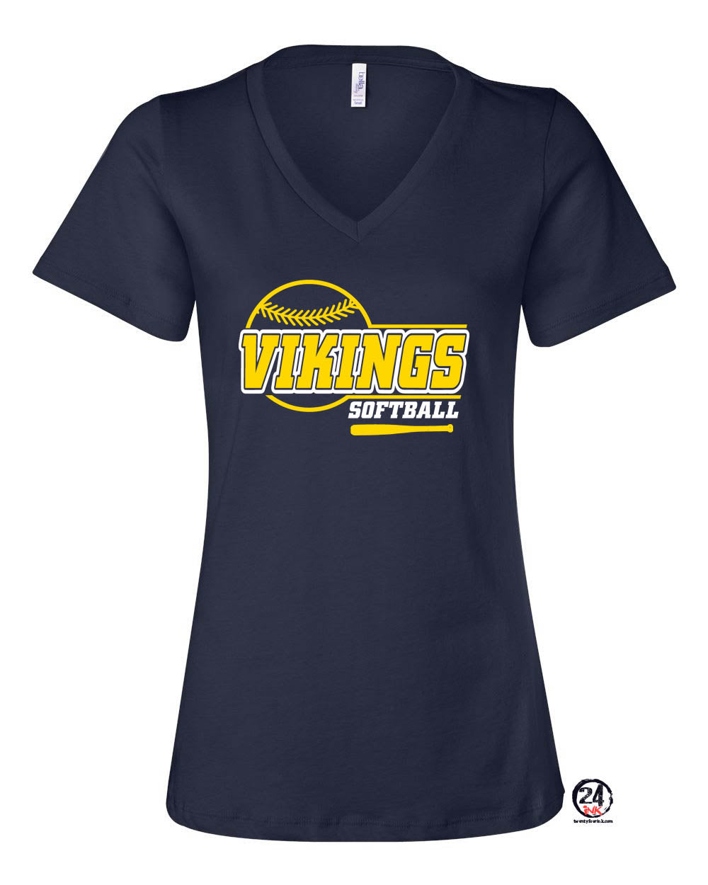 Vernon Viking Softball V-neck T-Shirt