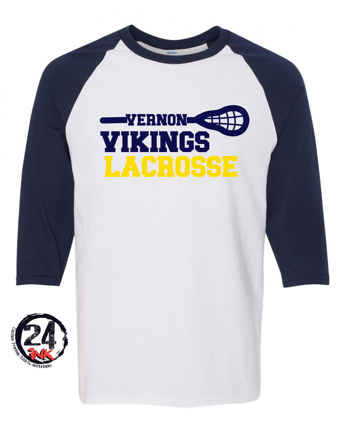 Vernon Vikings Lacrosse raglan shirt