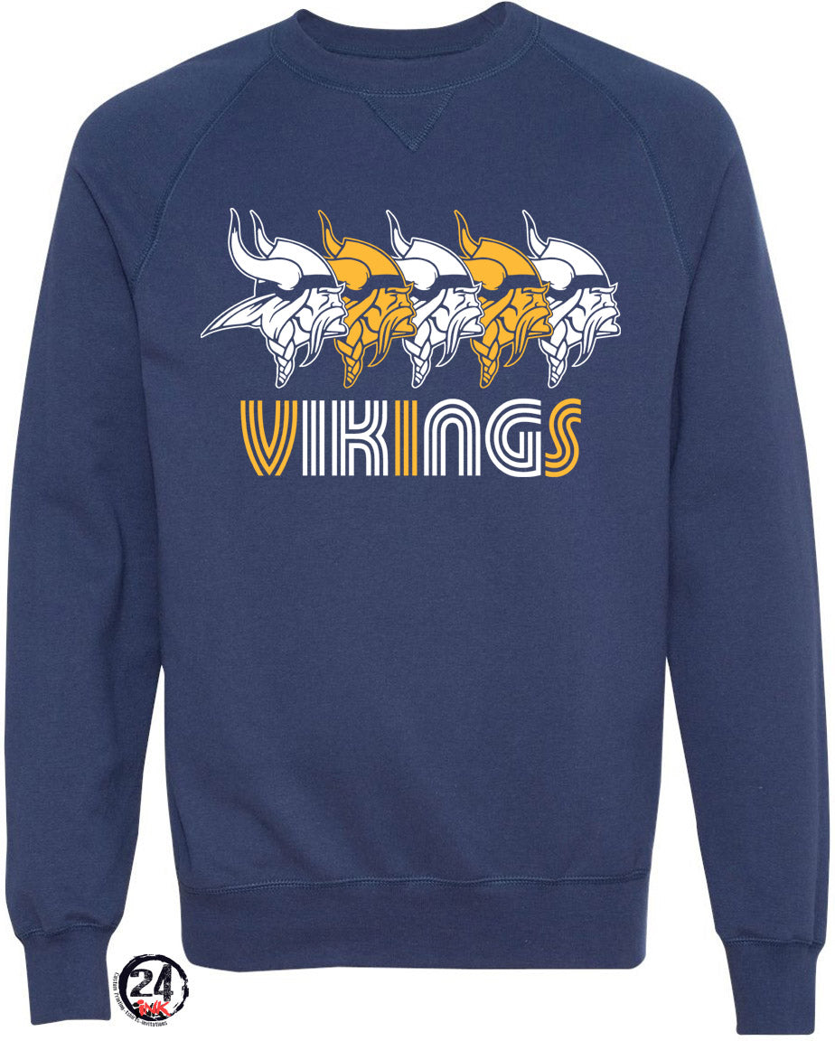 Viking heads non hooded sweatshirt, Vikings