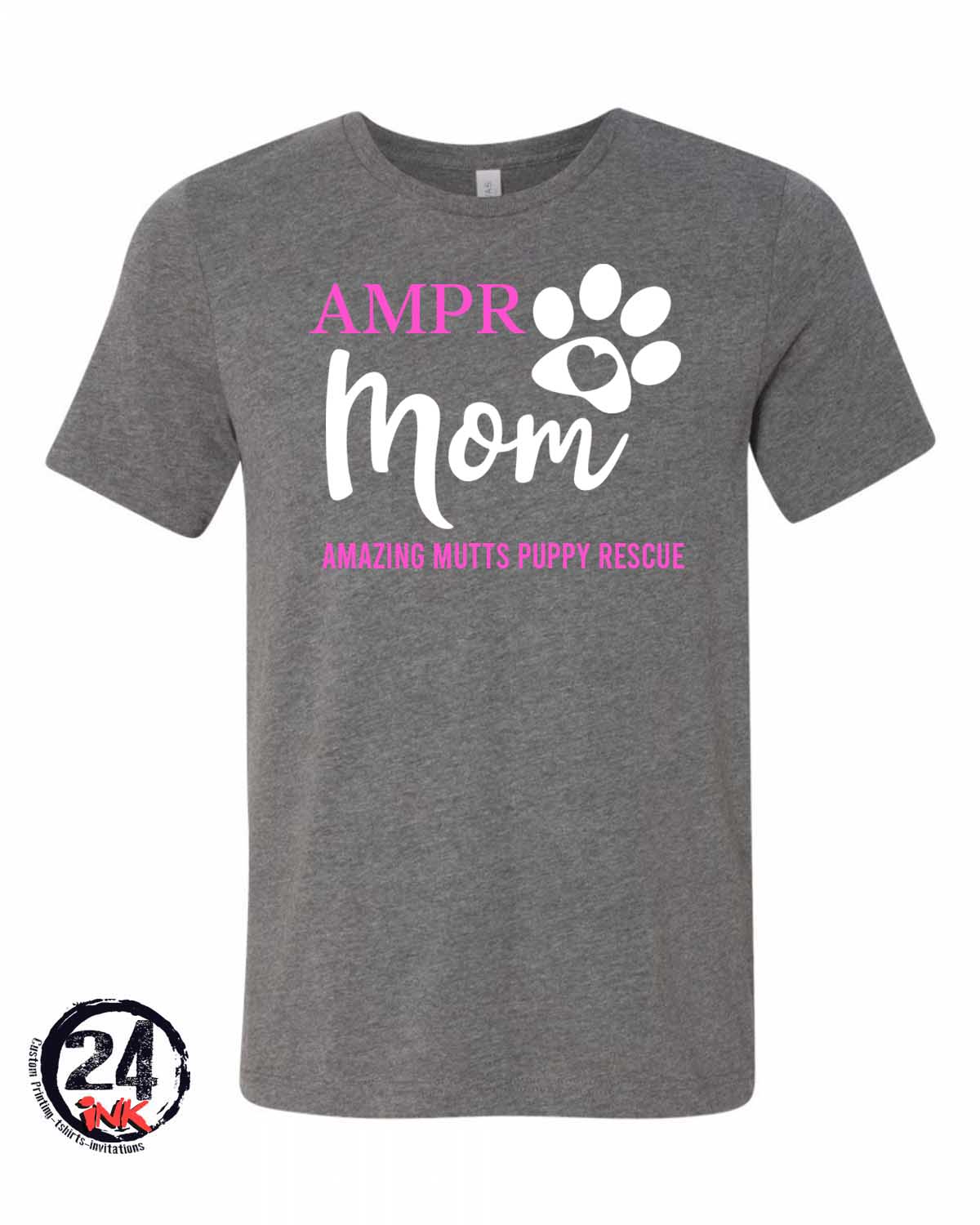 AMPR Dog  Paw Print Mom Shirt