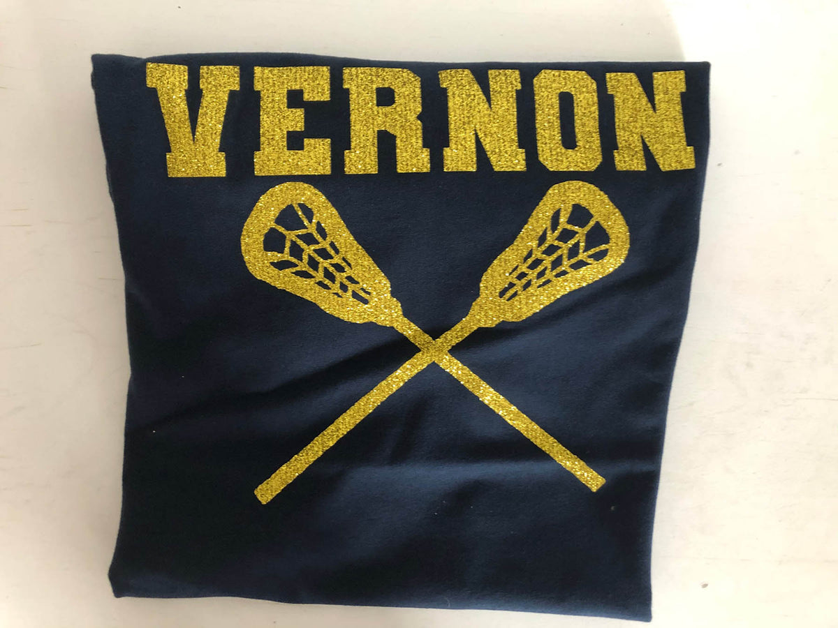 Glitter Vernon Lacrosse T-Shirt, Navy