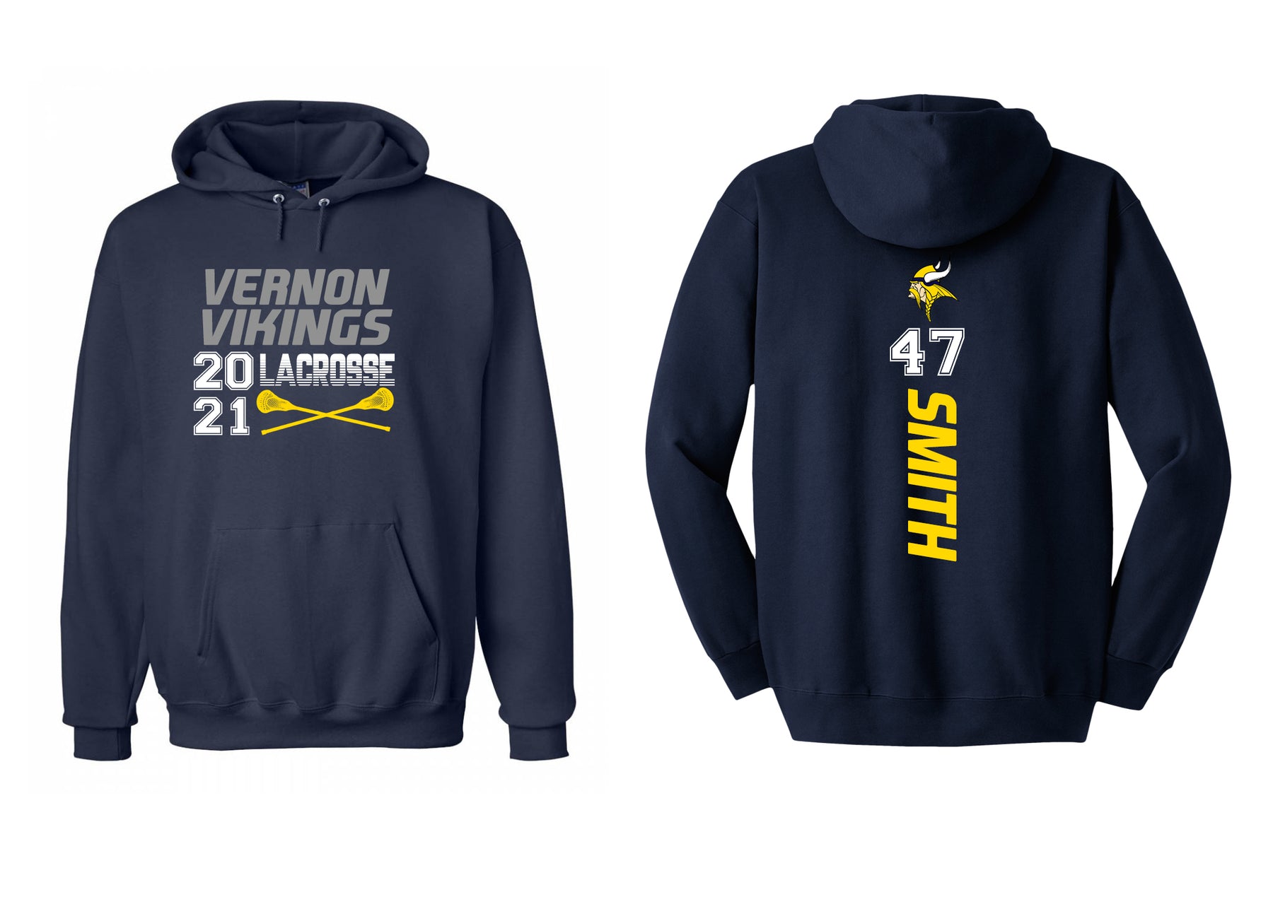 Front and back LAX Hooded Sweatshirt