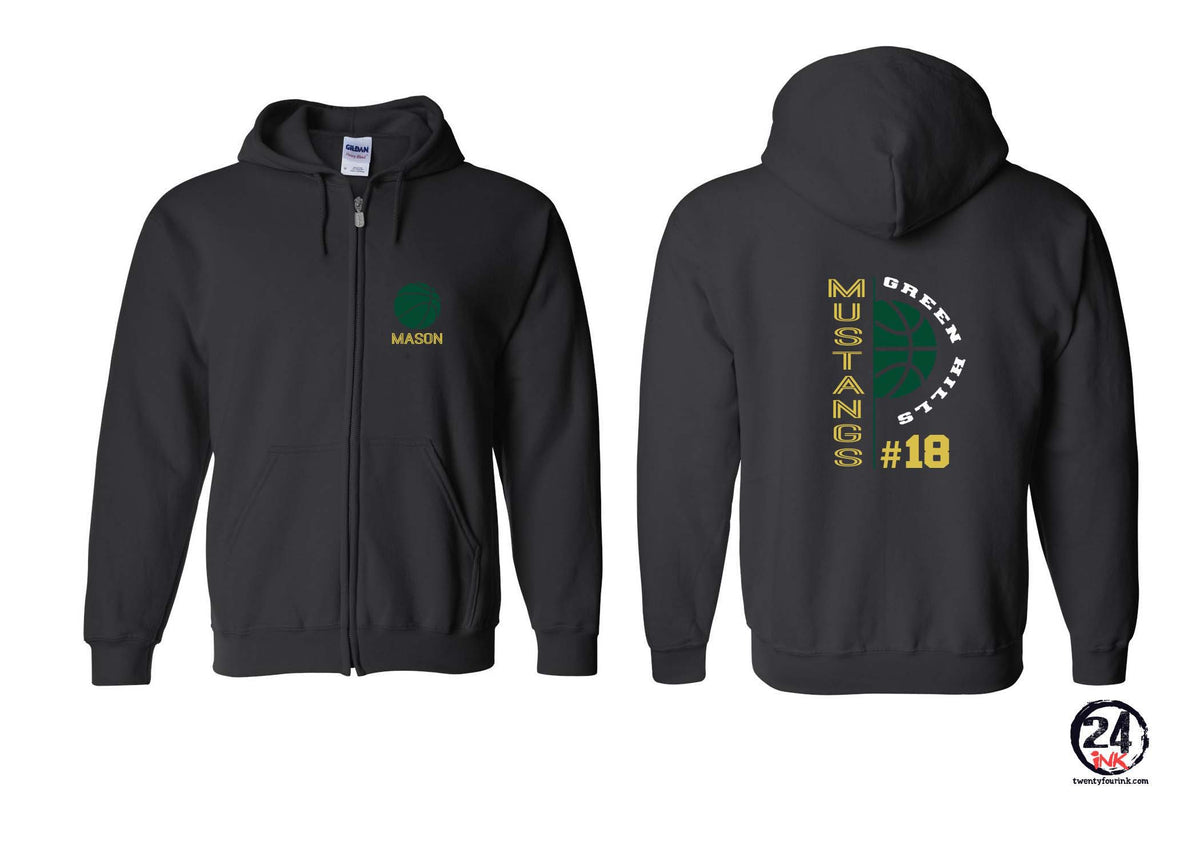 Green Hills Basketball design 4 Zip up Sweatshirt