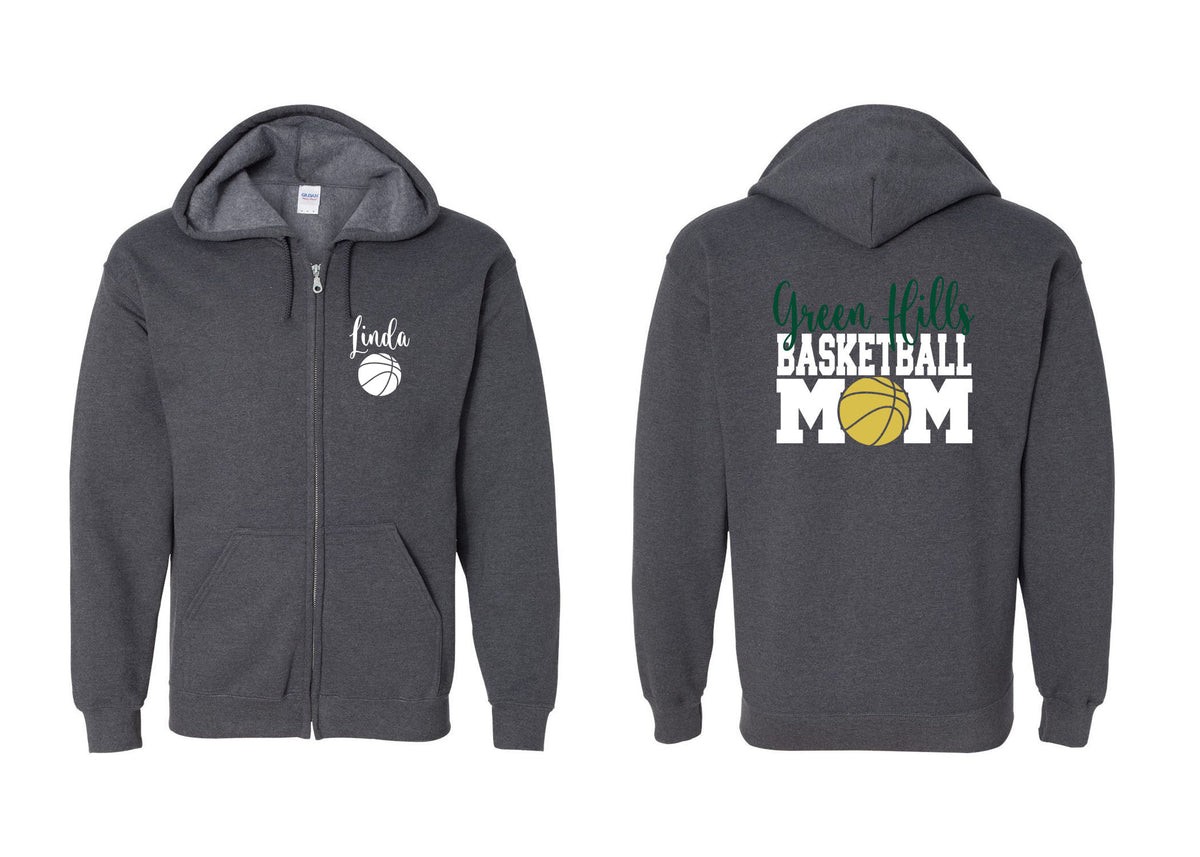 Green Hills Basketball design 1 Zip up Sweatshirt
