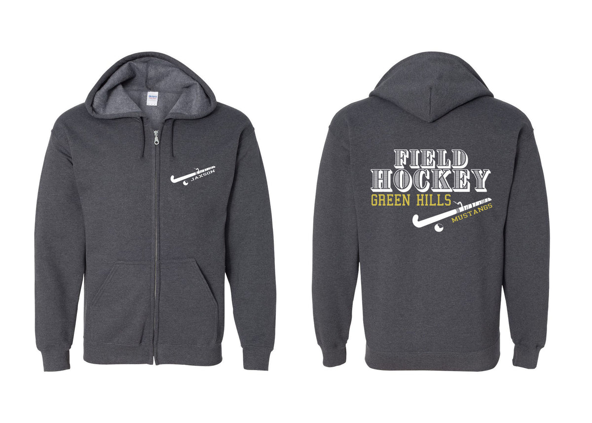 Green Hills Field Hockey design 1 Zip up Sweatshirt