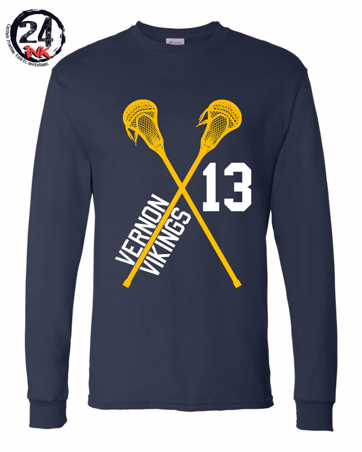 Lacrosse Vikings Shirt with number