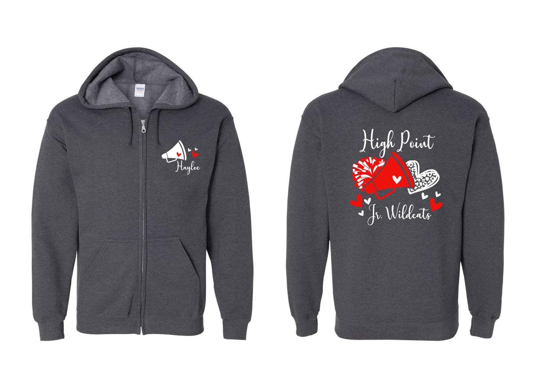 High Point Cheer design 6 Zip up Sweatshirt