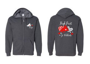 High Point Cheer design 6 Zip up Sweatshirt