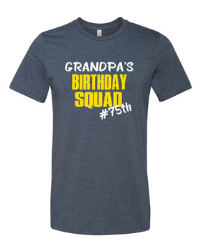 Grandpa's Birthday Squad T-shirt, any age birthday