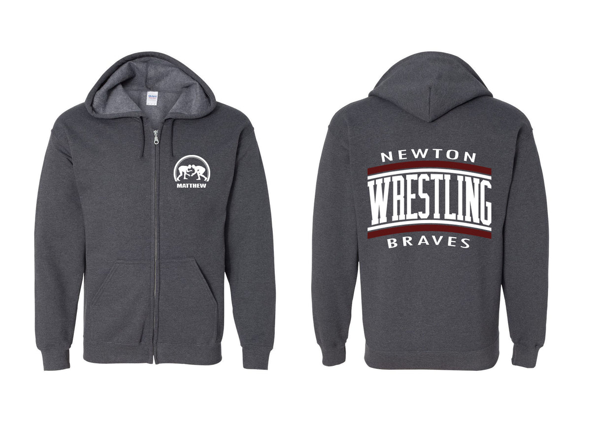 Newton Wrestling design 2 Zip up Sweatshirt