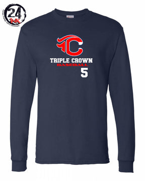 Triple Crown Number Long Sleeve Shirt