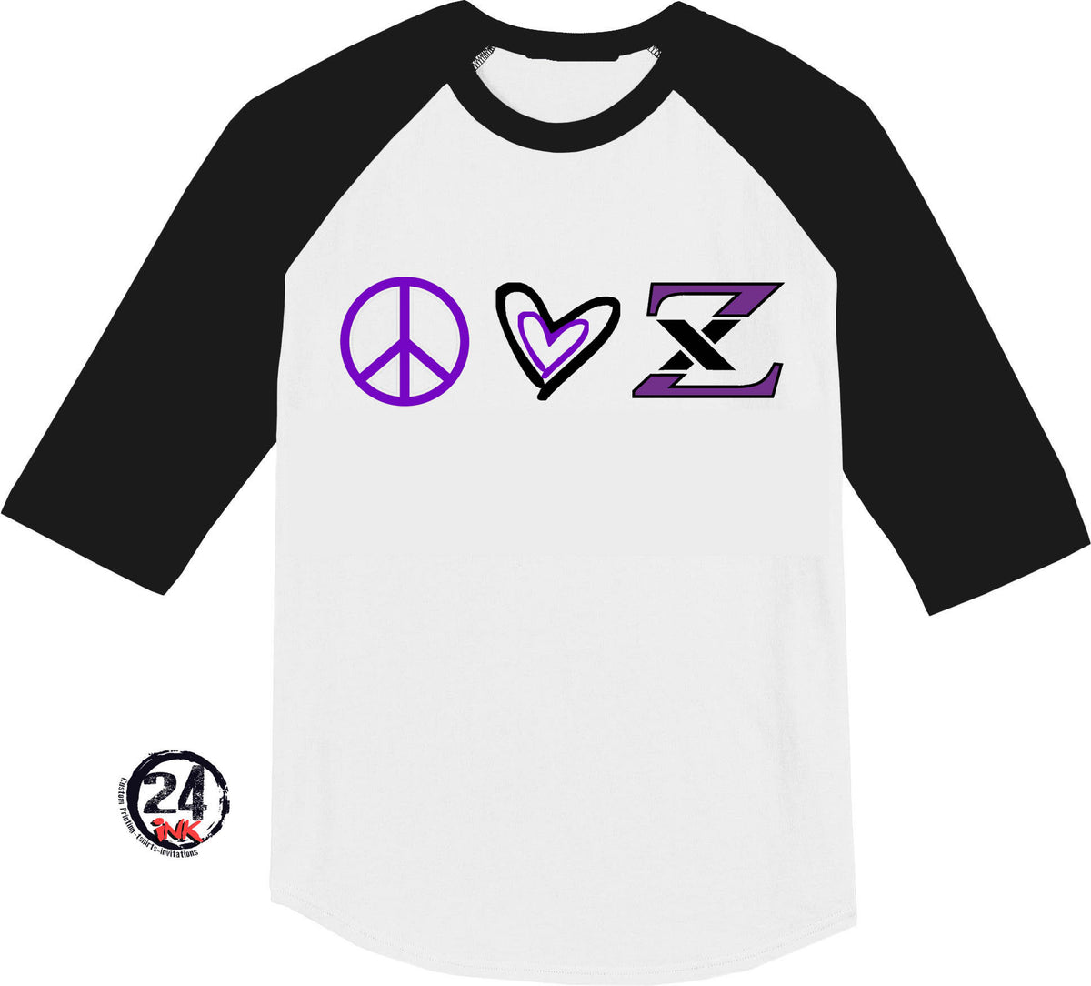 Peace Love Zodiacs raglan shirt