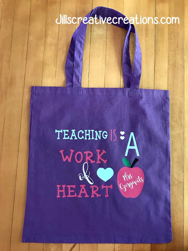Teacher Tote Bag, work of heart