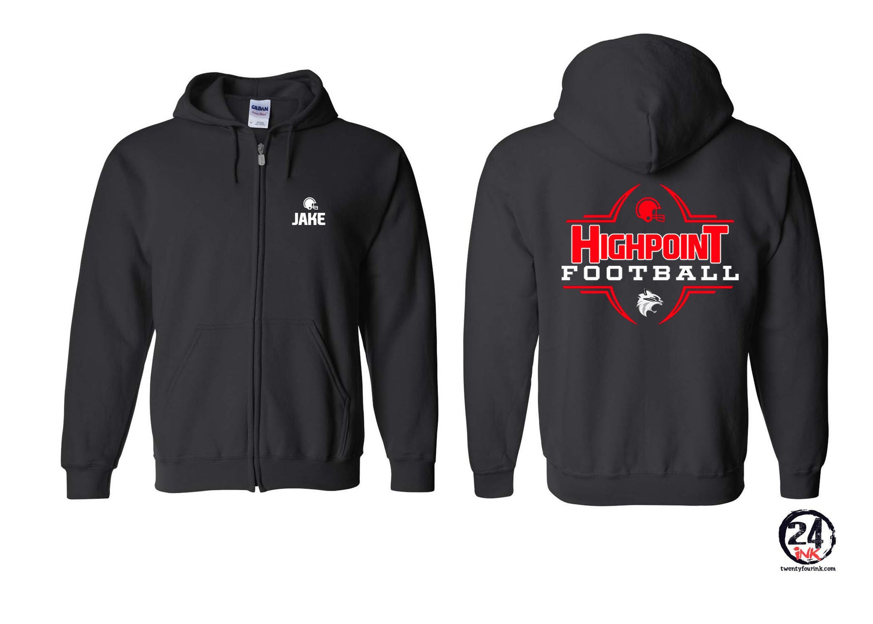 High Point Football design 6 Zip up Sweatshirt