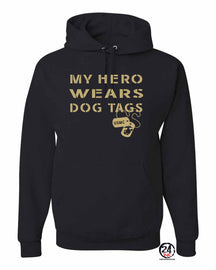 My Hero Wears Dog Tags Hooded Sweatshirt