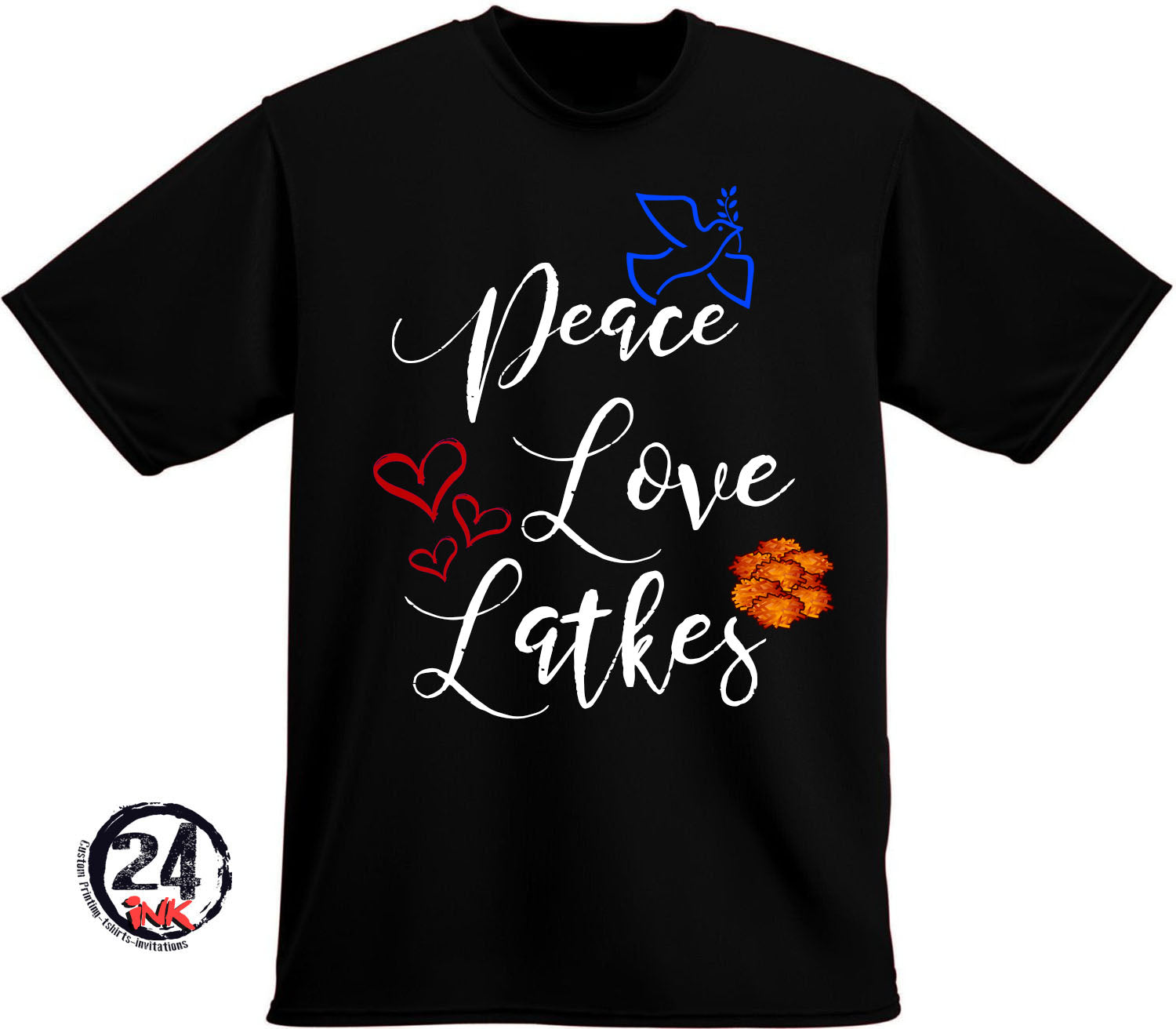 Peace, Love, Latkes Chanukah Shirt