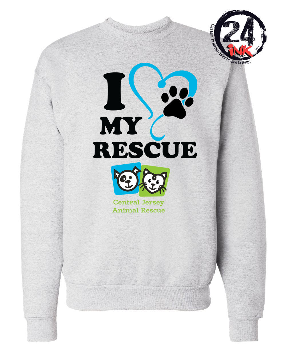 I love my rescue Central Jersey Animal Rescue non hooded sweatshirt
