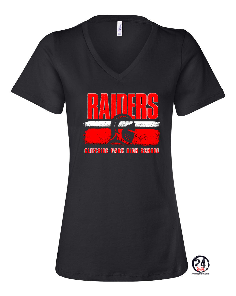 Distressed Raiders V-neck T-shirt