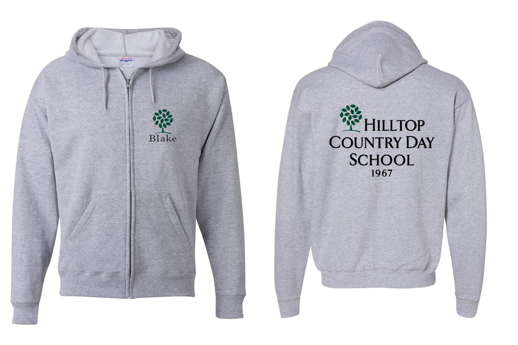 Hilltop Country Day School design 2 Zip up Sweatshirt