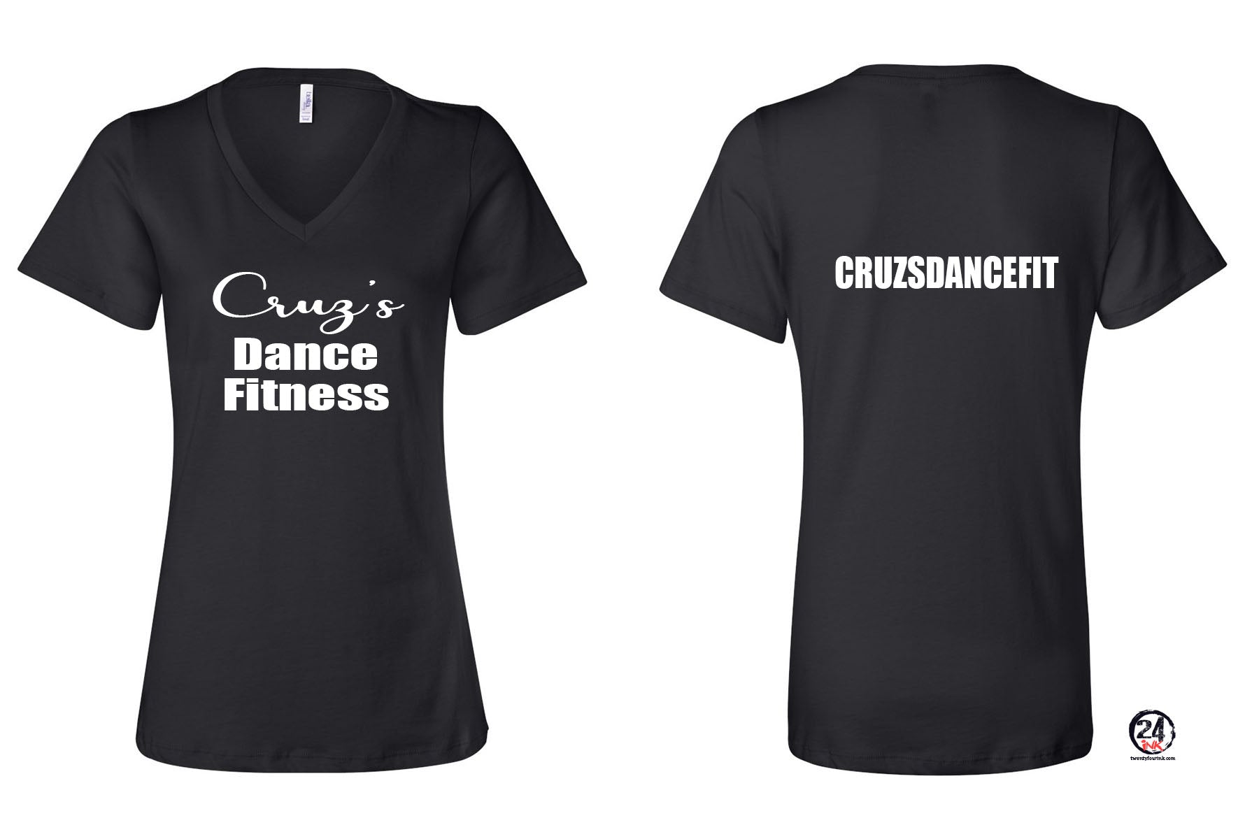 Cruzs Dance Fitness Logo V-neck T-Shirt