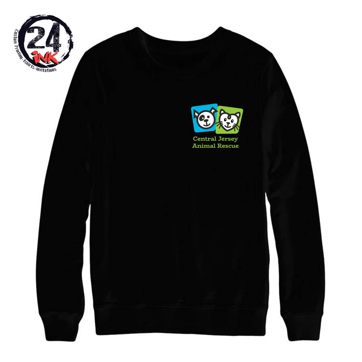 Central Jersey Animal Rescue Left Chest non hooded sweatshirt