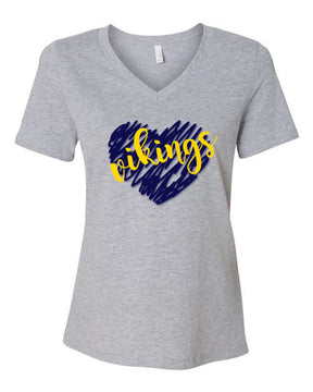 Vikings heart V-neck T-shirt