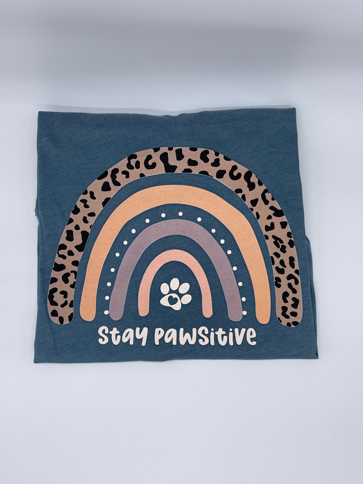 Stay Pawsitive Cheetah Rainbow T-Shirt