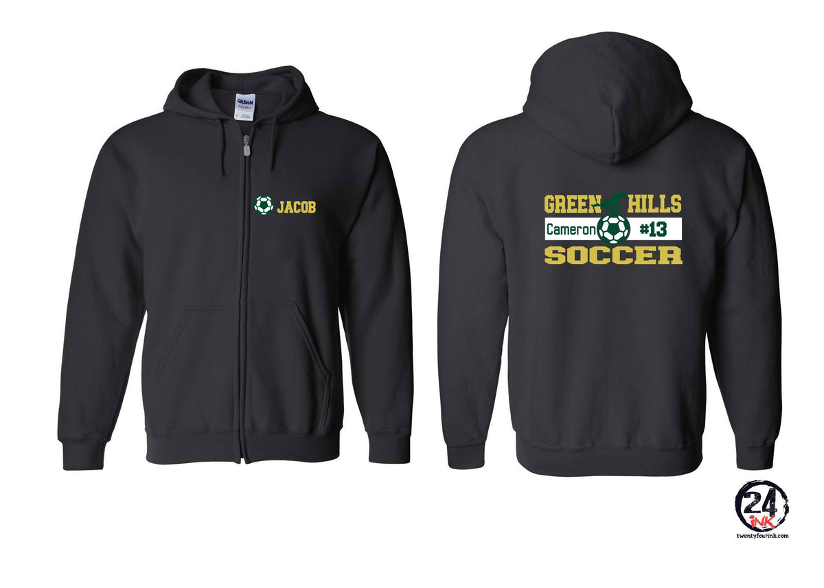 Green Hills Soccer design 2 Zip up Sweatshirt