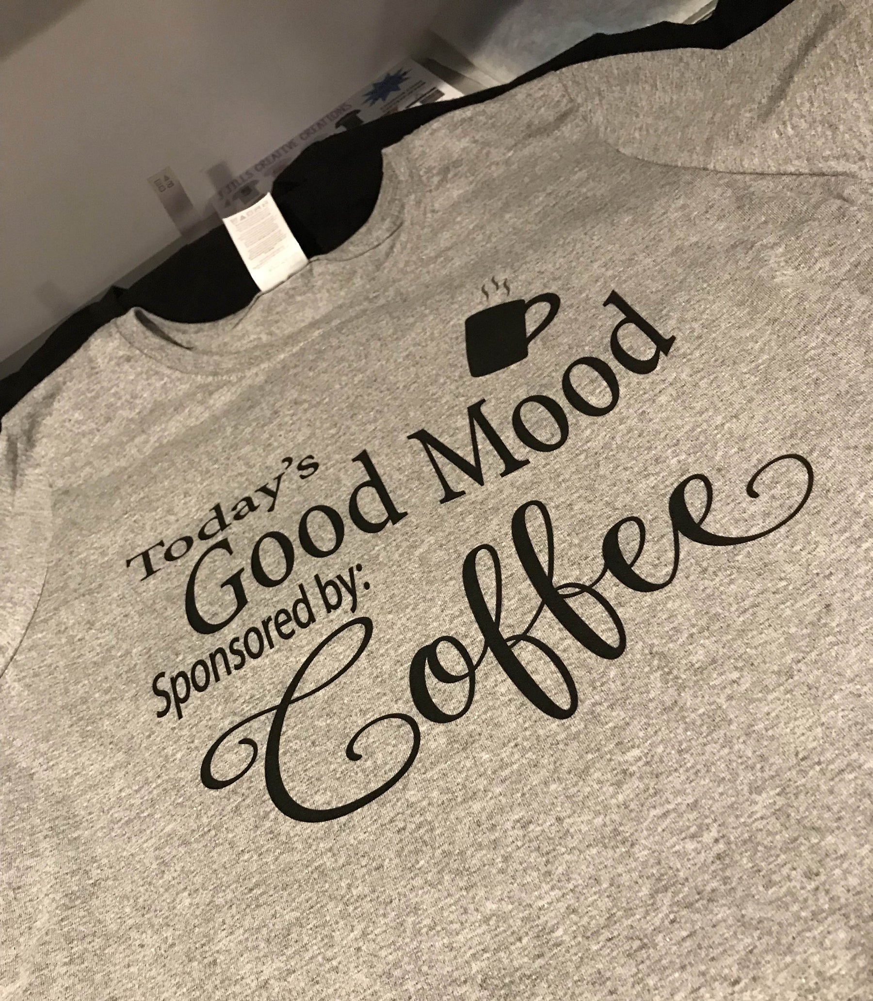 Good mood sponsored by Coffee, Coffee t-shirt