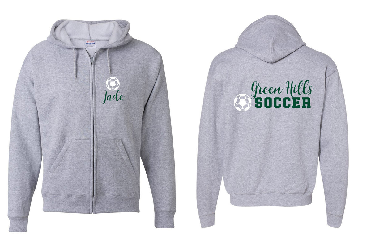 Green Hills Soccer design 3 Zip up Sweatshirt