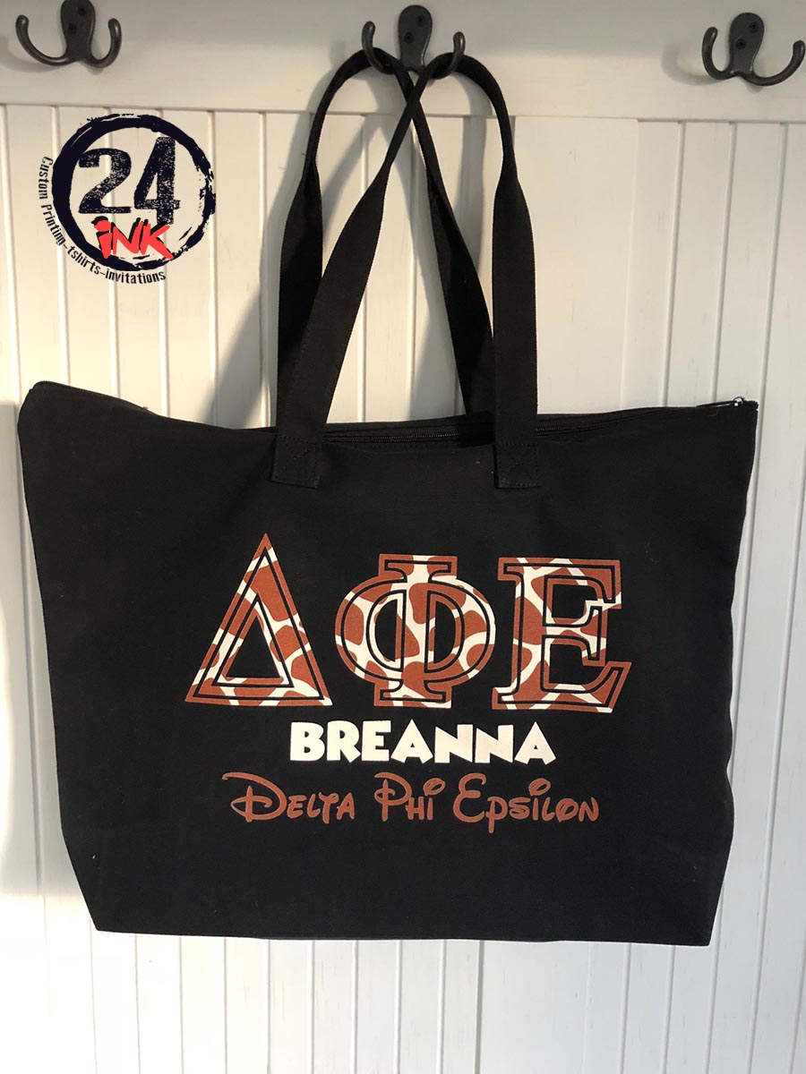 Sorority Tote Bag, Giraffe