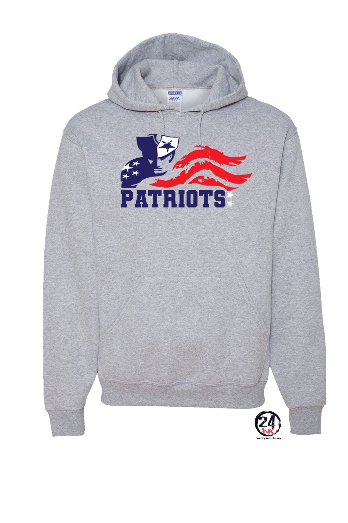 Patriots Distressed Logo Hooded Sweatshirt
