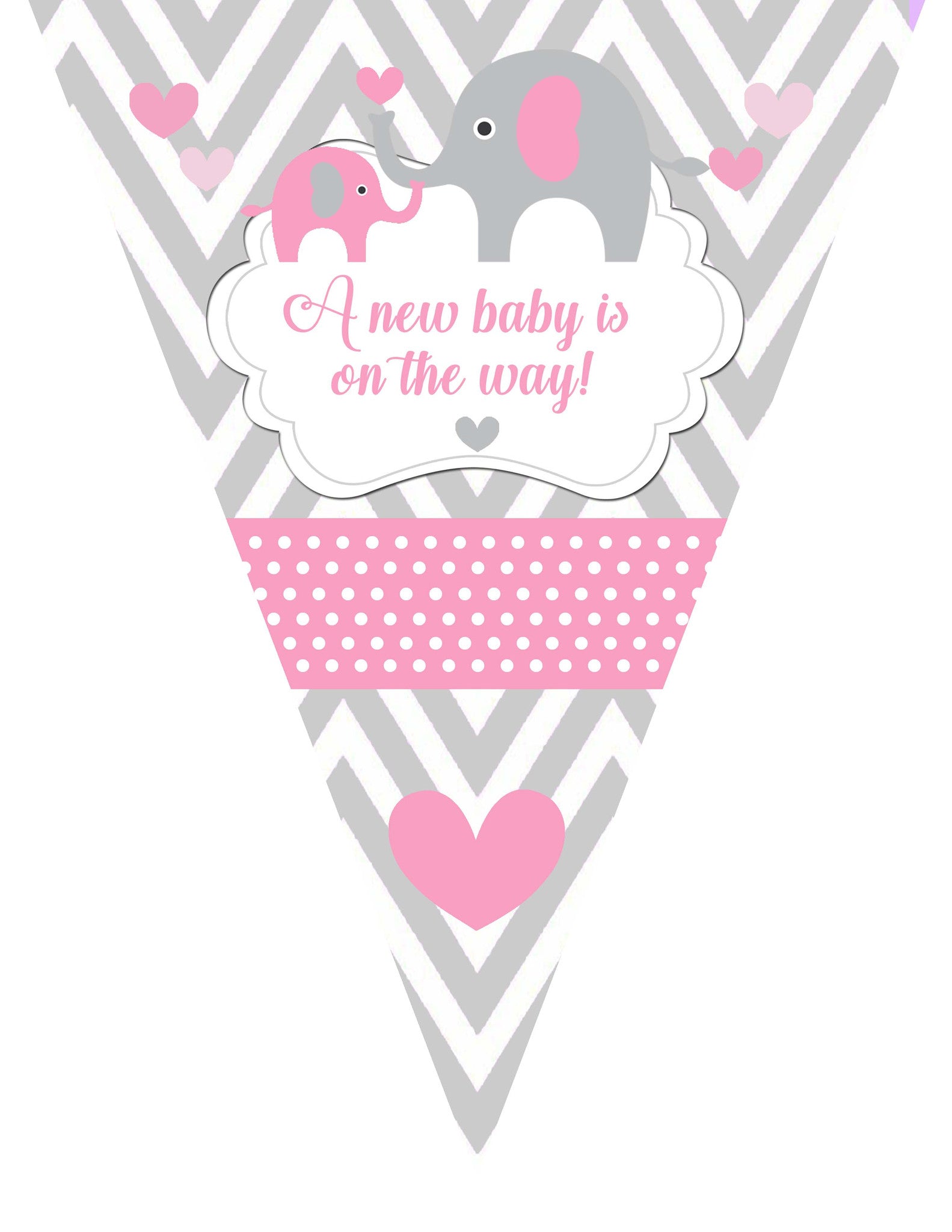 Elephant Banner, Pink