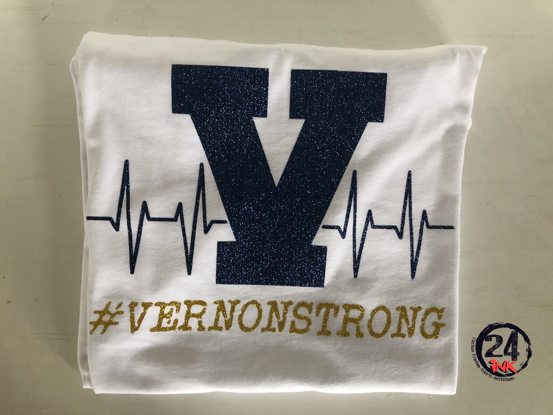 Vernon Strong heartbeat GLITTER t-shirt