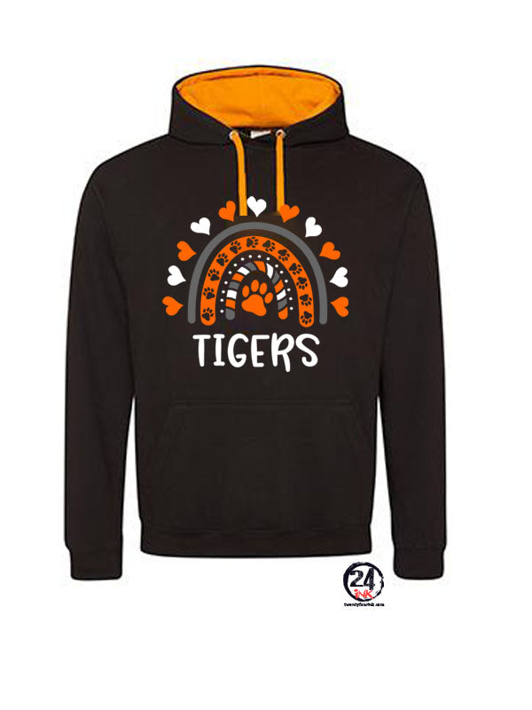 Tigers Rainbow Hooded Sweatshirt Orange Hood