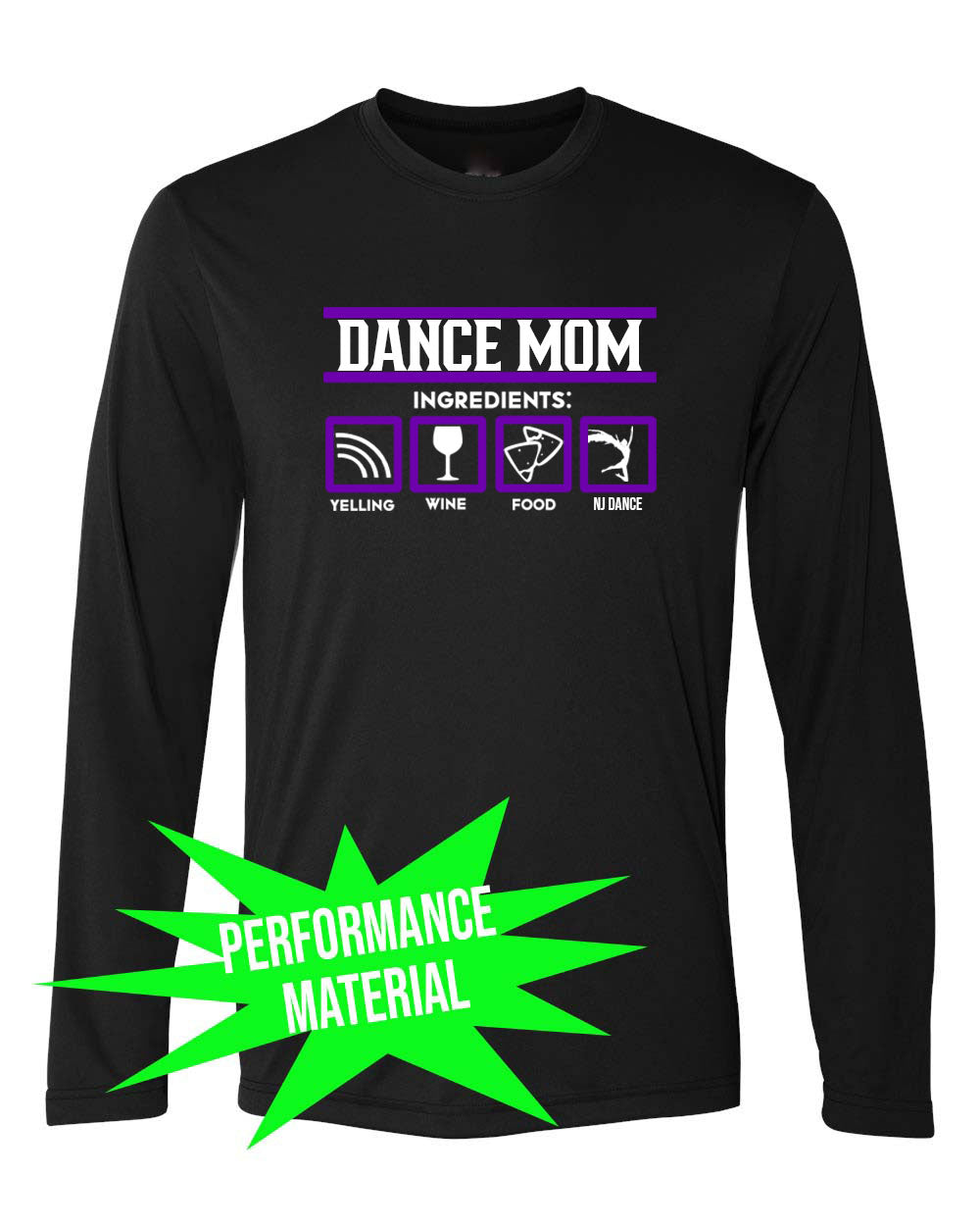 NJ Dance Performance Material Design 8 Long Sleeve Shirt