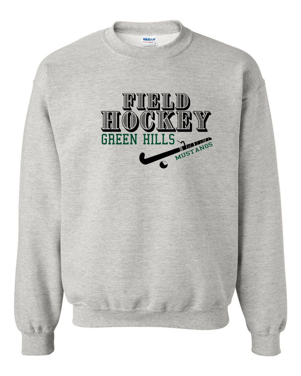 Green Hills Field Hockey Design 1 non hooded sweatshirt