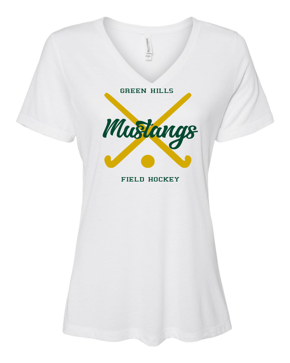 Green Hills Field Hockey Design 2 V-neck T-shirt